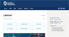 Desktop Screenshot of library.concordia.ab.ca